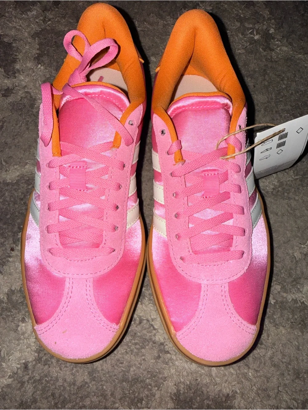 adidas VL Court Bold J Pink Orange Platform Sneakers US 4 NWT
